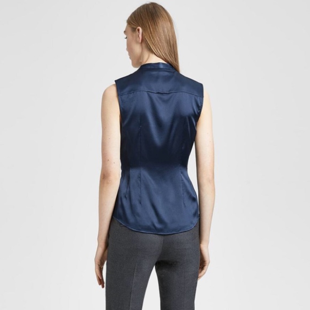 🎉HP🎉NWOT Theory Satin Ruched Tank - Picture 3 of 5